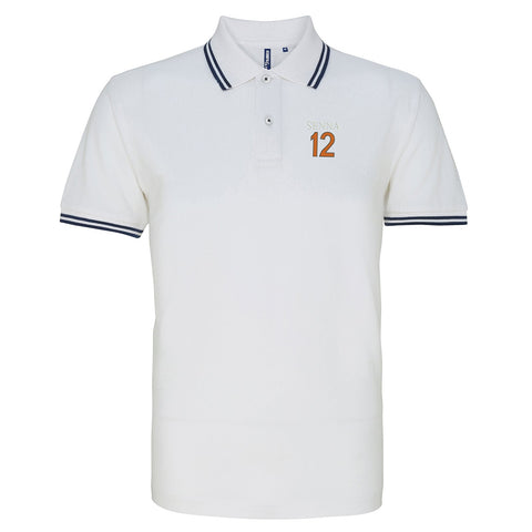 Retro Senna 12 Embroidered Tipped Polo Shirt