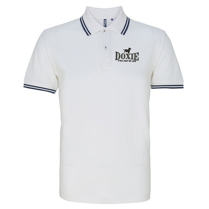 Doxie It's a Way of Life Embroidered Tipped Polo Shirt