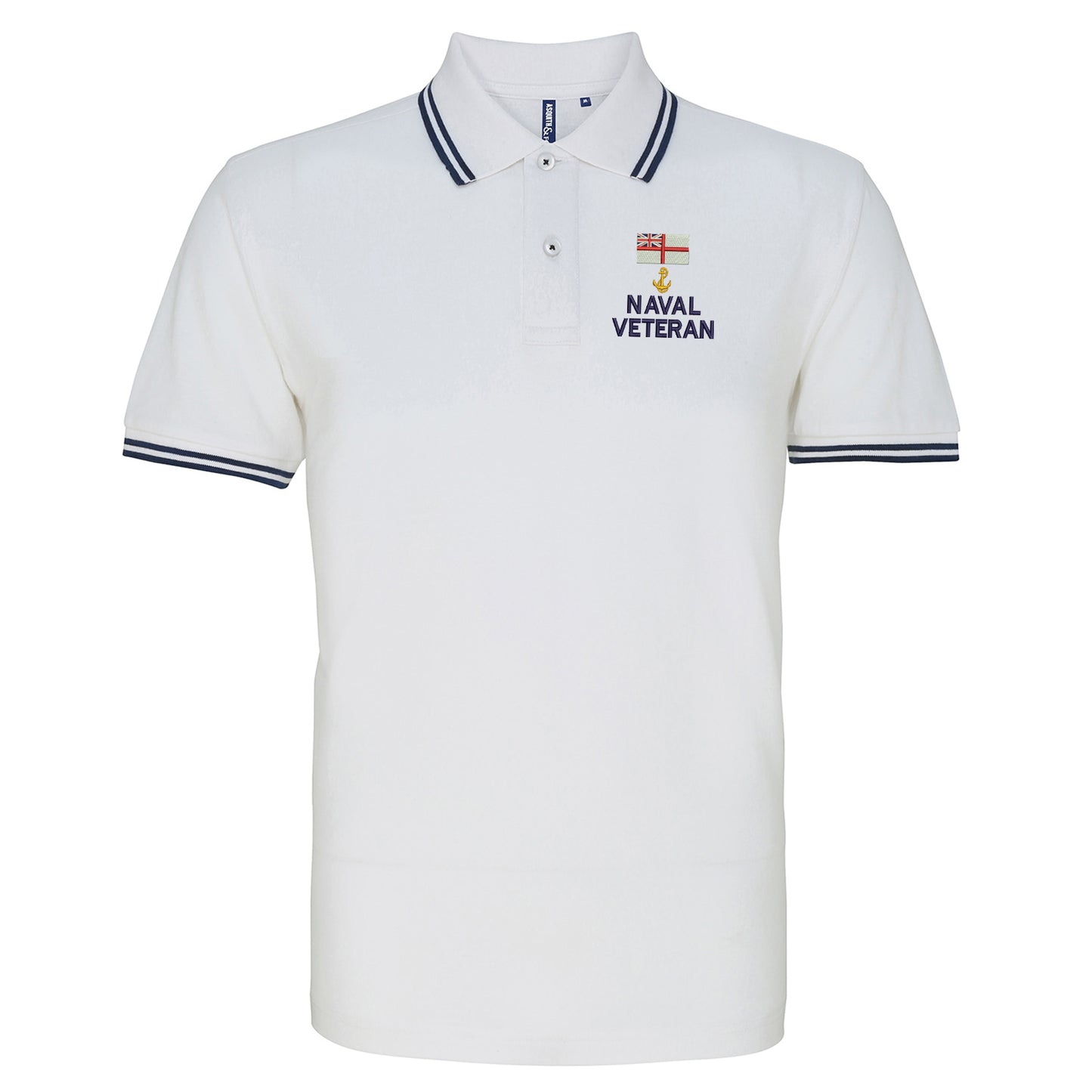 White Ensign Naval Anchor Veteran Polo Shirt