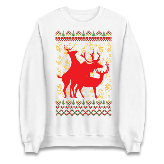 Reindeers Having Some Fun Christmas Jumper