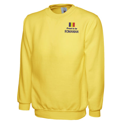 Proud to be Romanian Embroidered Classic Sweatshirt