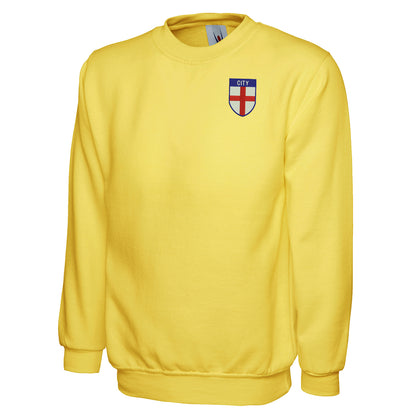 City Flag of England Shield Embroidered Classic Sweatshirt