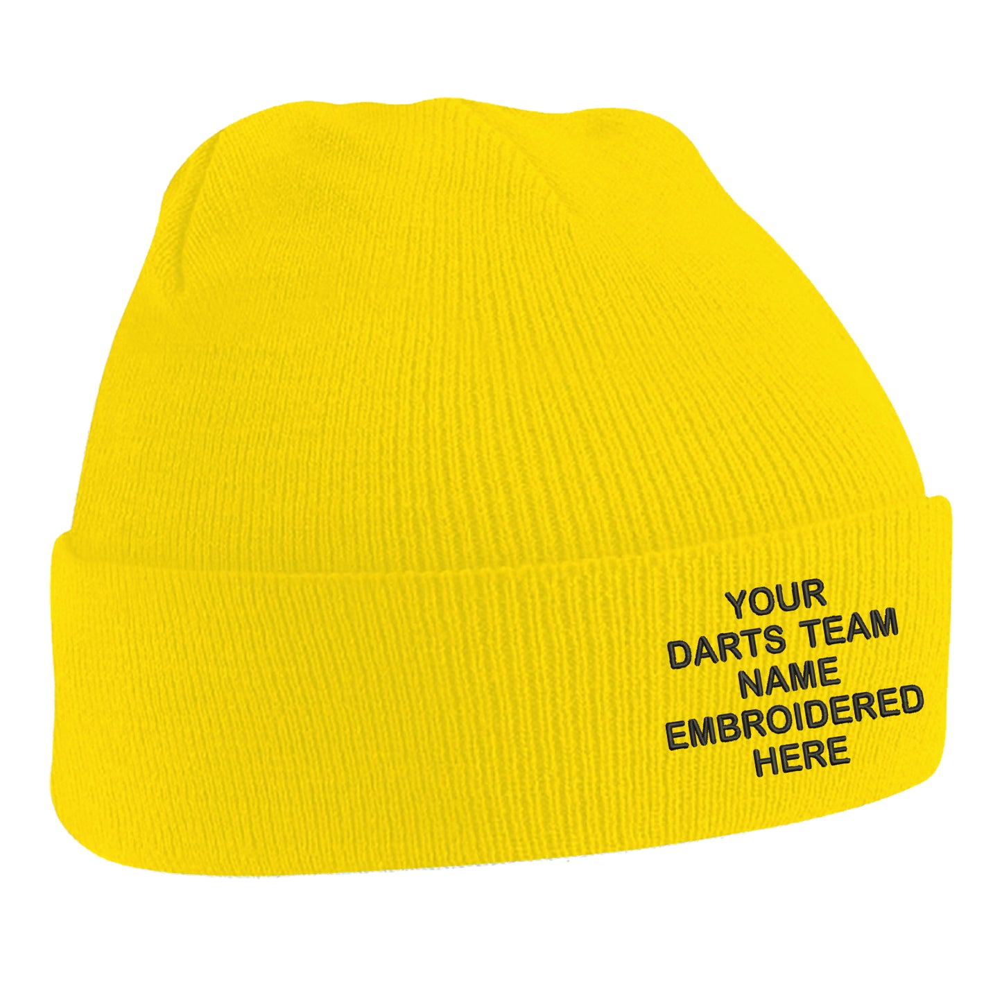 Personalised Darts Team Embroidered Beanie Hat