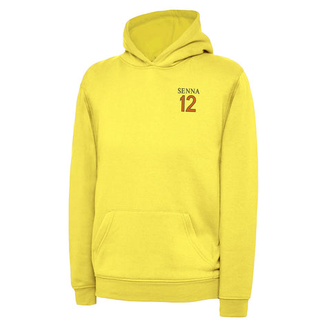 Retro Senna 12 Embroidered Children's Hoodie