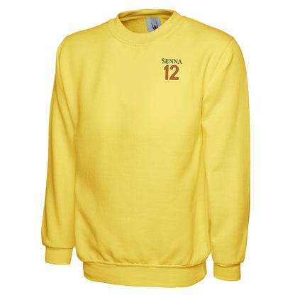 Retro Senna 12 Embroidered Classic Sweatshirt