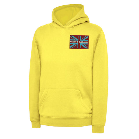 Claret & Blue Army Coloured Union Jack Hoodie