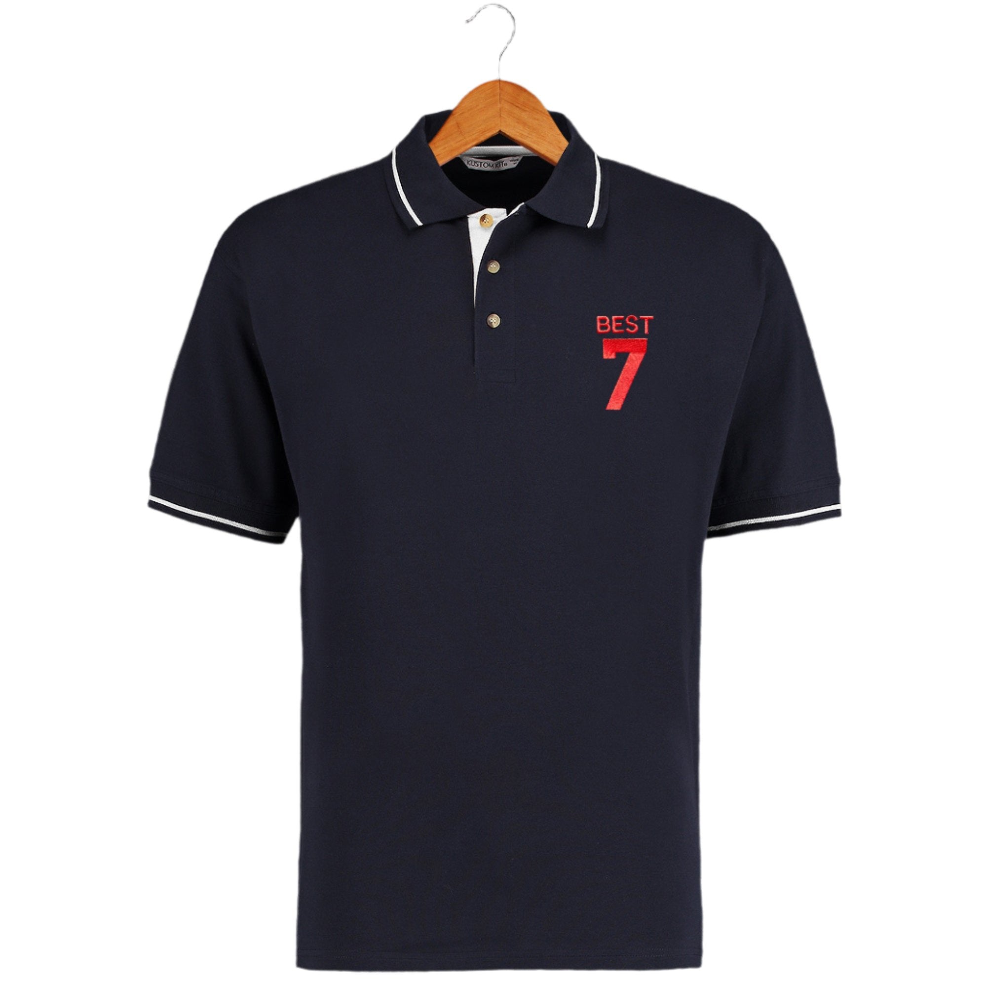 Best 7 Embroidered Contrast Polo Shirt