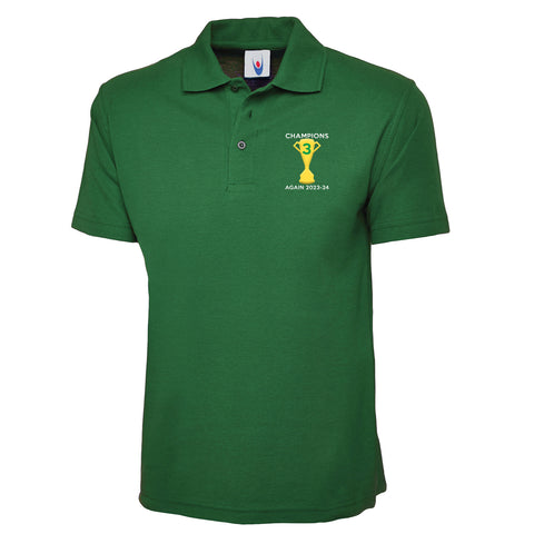 Celtic Champions Again 2023-24 Embroidered Polo Shirt