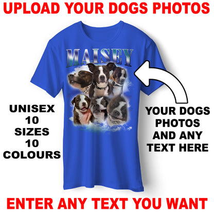 Personalised Unisex Dog T-Shirt with Your Dog's Name & Photographs