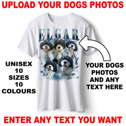 Personalised Unisex Dog T-Shirt with Your Dog's Name & Photographs