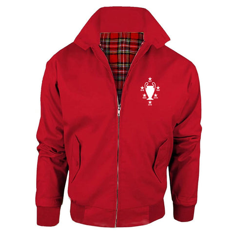 Retro Liverpool Six Time European Cup Winners Embroidered Classic Harrington Jacket