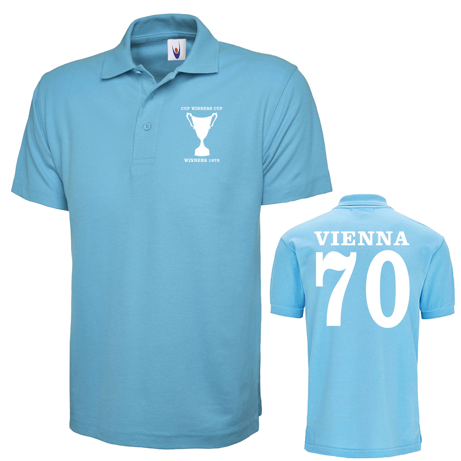 Man City European Cup Winners Cup 1970 Polo Shirt with Print on Back