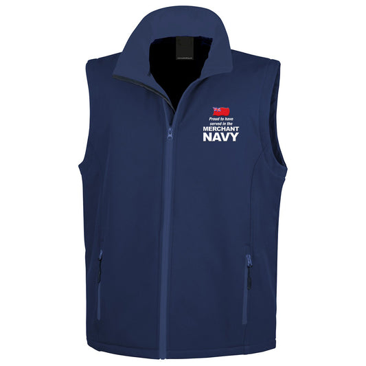 Proud to Have Served in The Merchant Navy Embroidered Softshell Body Warmer