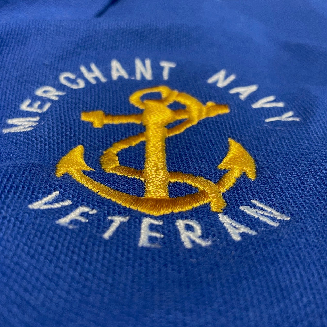 Merchant Navy Veteran Anchor Embroidered Classic Polo Shirt - Royal Blue Medium