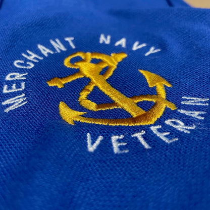 Merchant Navy Veteran Anchor Embroidered Classic Polo Shirt - Royal Blue Medium