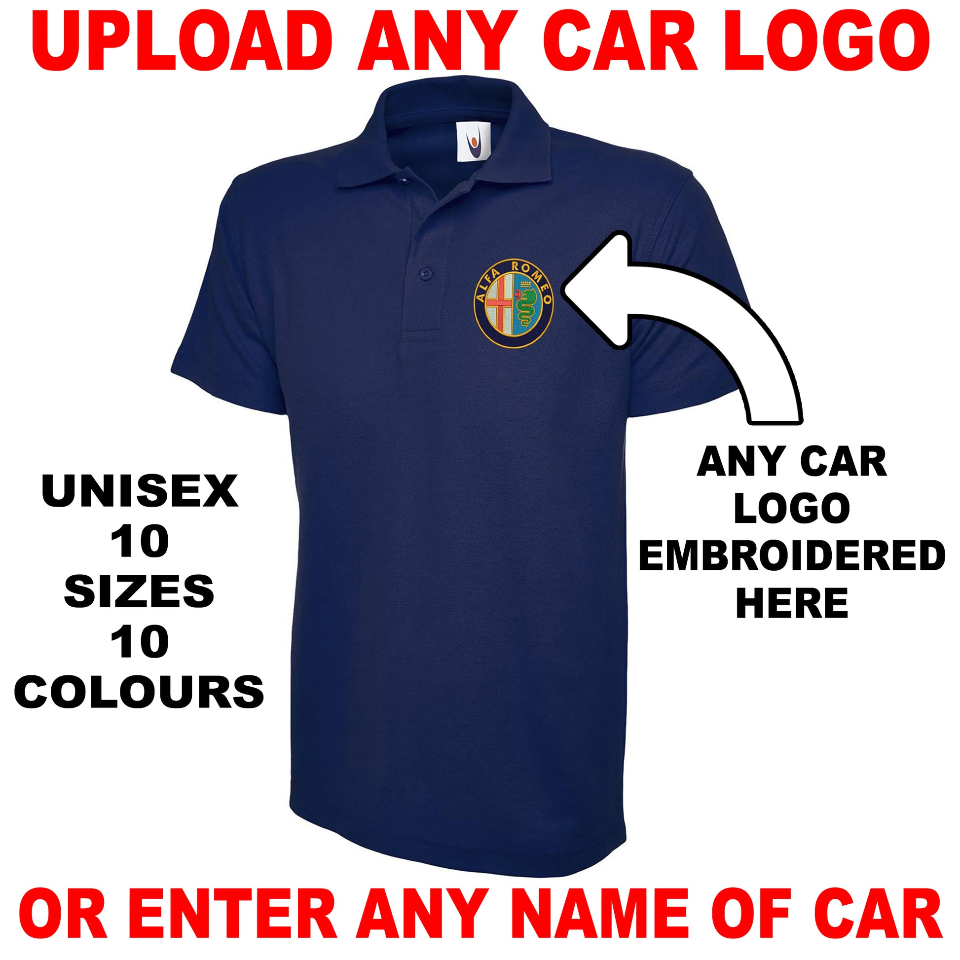 Personalised Car Polo Shirts UK