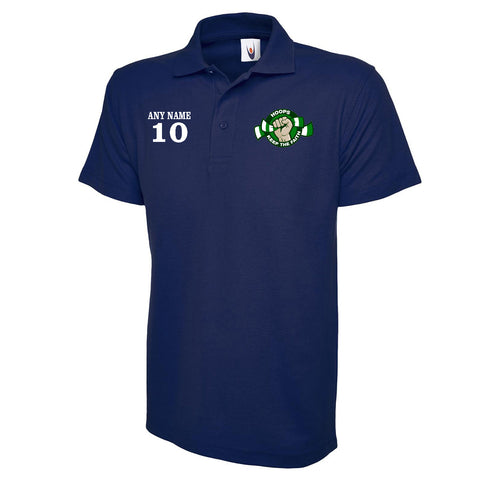 Hoops Keep The Faith Polo Shirt Personalised with any Printed Name & Number