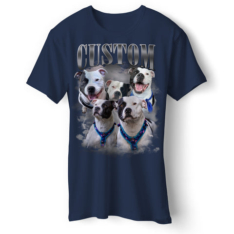 Personalised Dog Bootleg T-Shirt with Your Dog's Name & Photographs