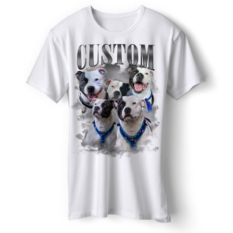 Personalised Dog Bootleg T-Shirt with Your Dog's Name & Photographs