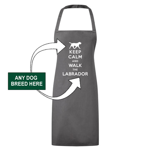 Personalised Keep Calm Dog Breed Apron