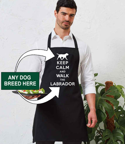 Personalised Keep Calm Dog Breed Apron