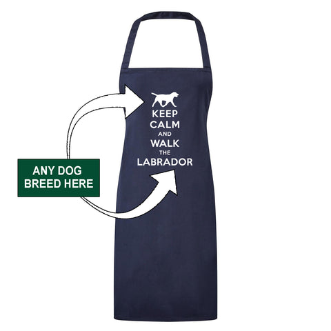 Personalised Keep Calm Dog Breed Apron