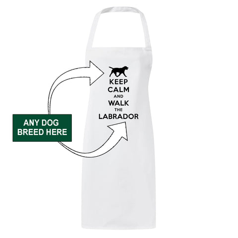 Personalised Keep Calm Dog Breed Apron