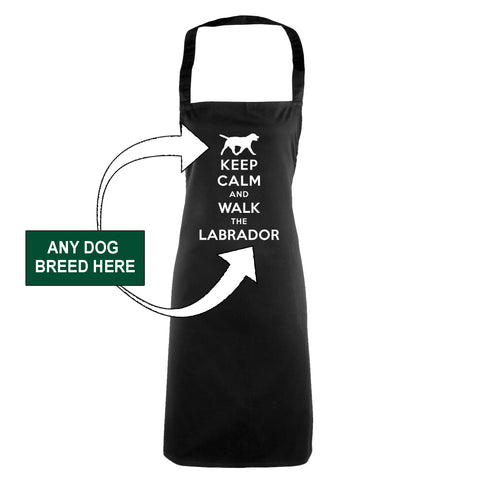 Personalised Keep Calm Dog Breed Apron