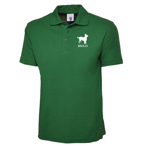 Personalised Classic Polo Shirt Embroidered with any Dog Breed & Name