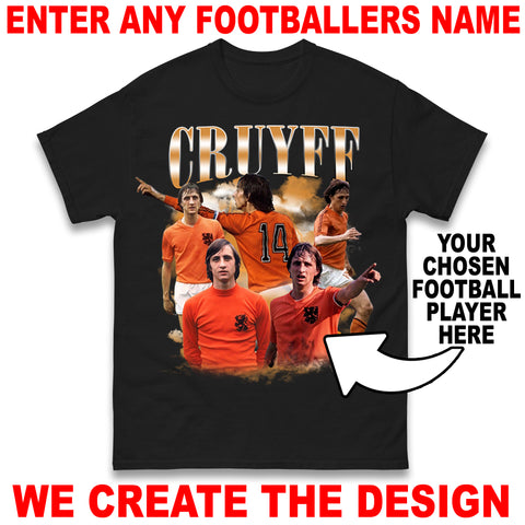 Custom Football Bootleg Unisex T-Shirt Based on Any Football Player