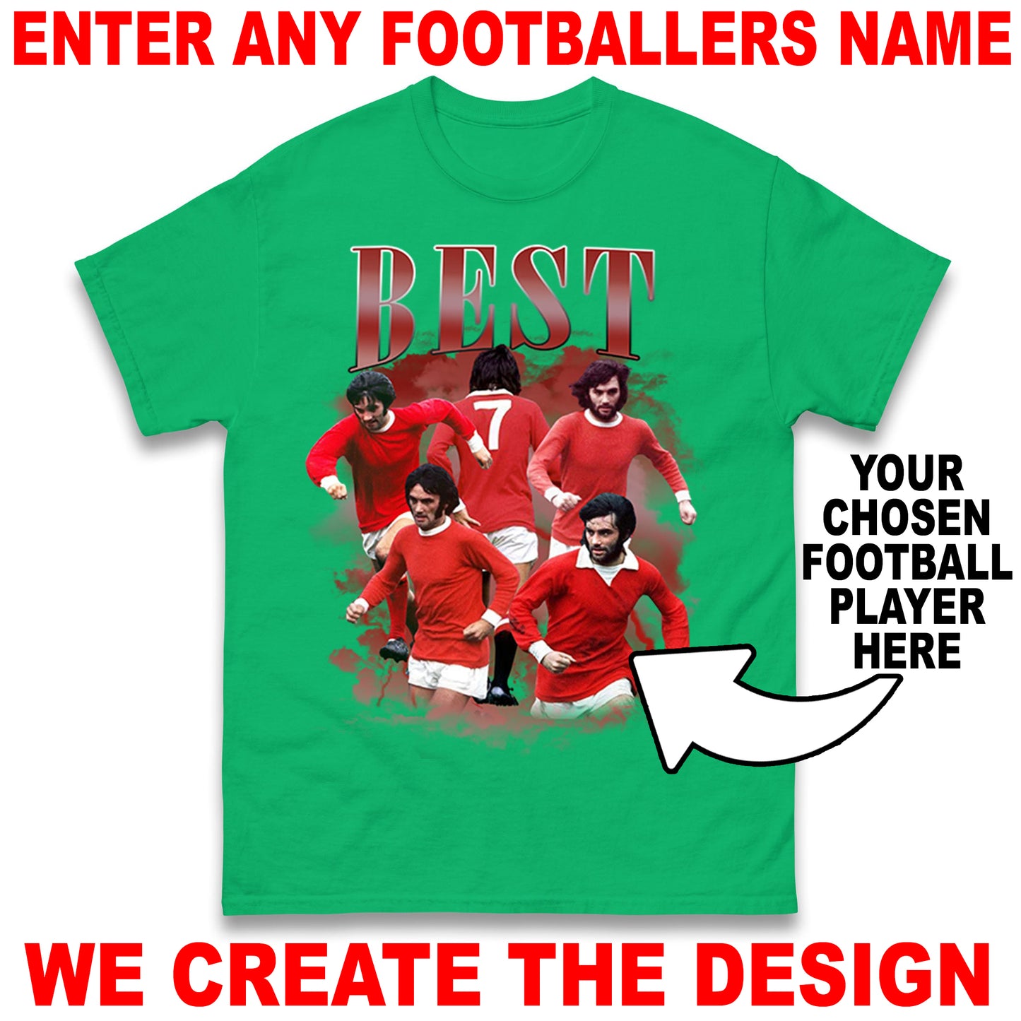 Custom Football Bootleg Unisex T-Shirt Based on Any Football Player