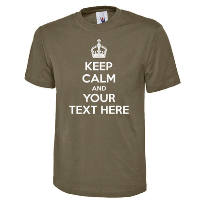 Personalised Keep Calm and Carry On Unisex T-Shirt with Your Text