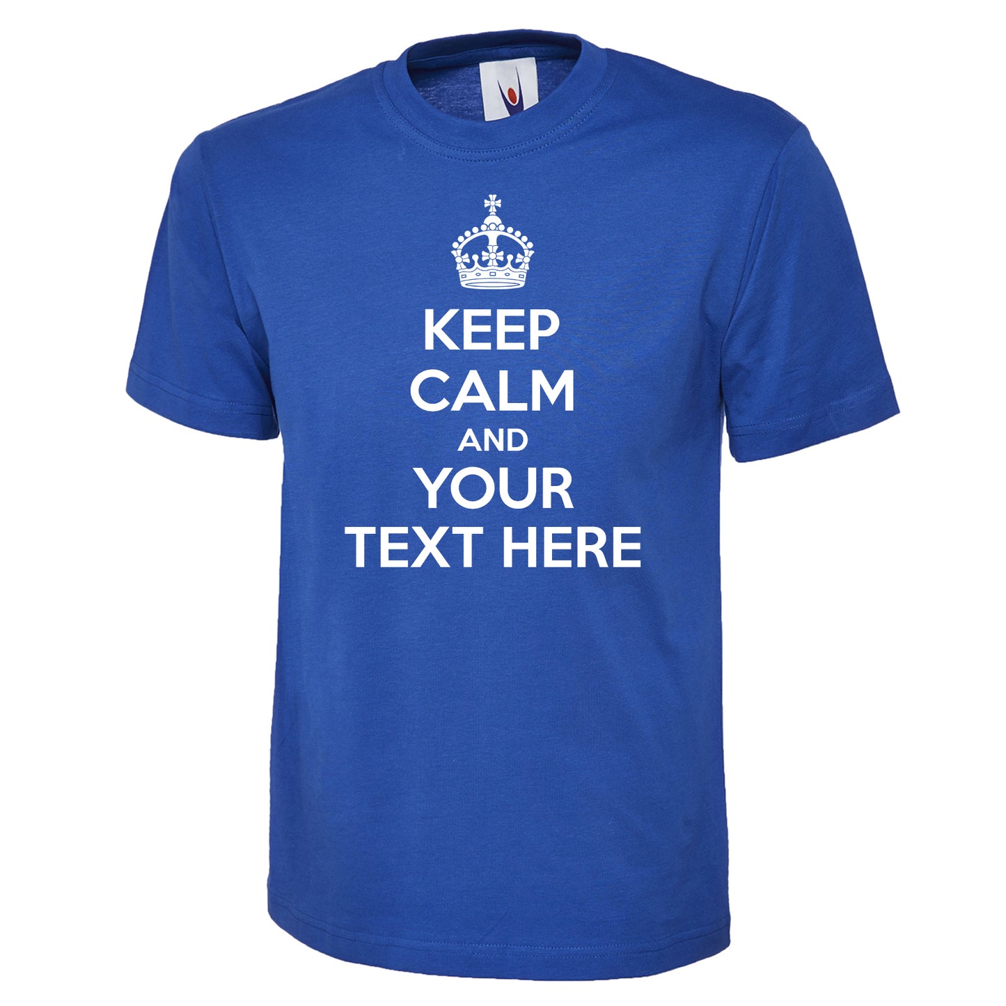 Personalised Keep Calm and Carry On Unisex T-Shirt with Your Text