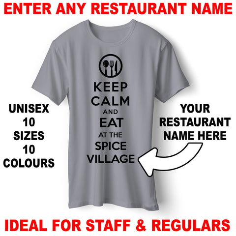 Personalised Keep Calm and Eat at Any Restaurant Unisex T-Shirt