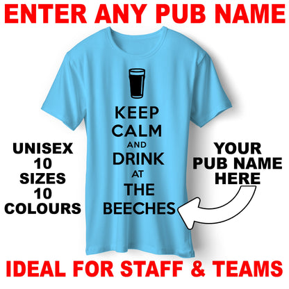 Personalised Keep Calm and Drink at The Pub T-Shirt