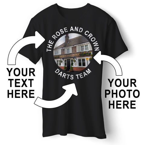 Personalised Unisex Pub T-Shirt with Your Text & Photograph