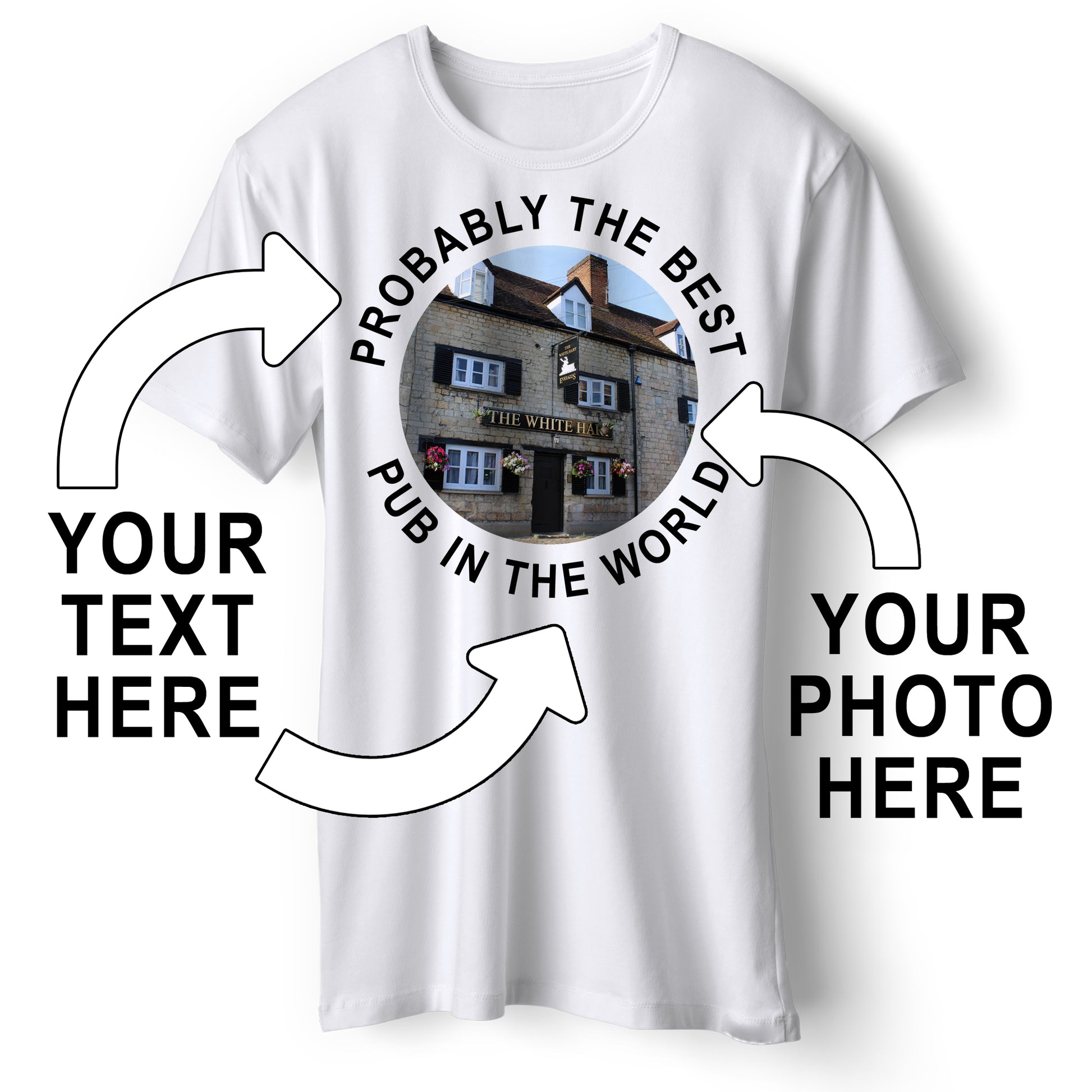 Personalised Pub T-Shirt with Photo & Text