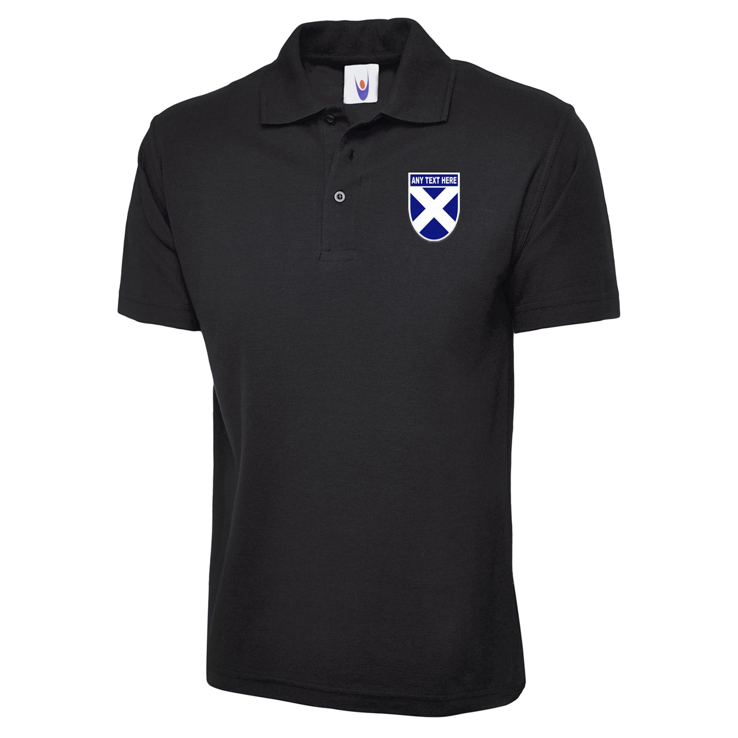 Personalised Scotland Shield Embroidered Classic Polo Shirt Embroidered with any Text