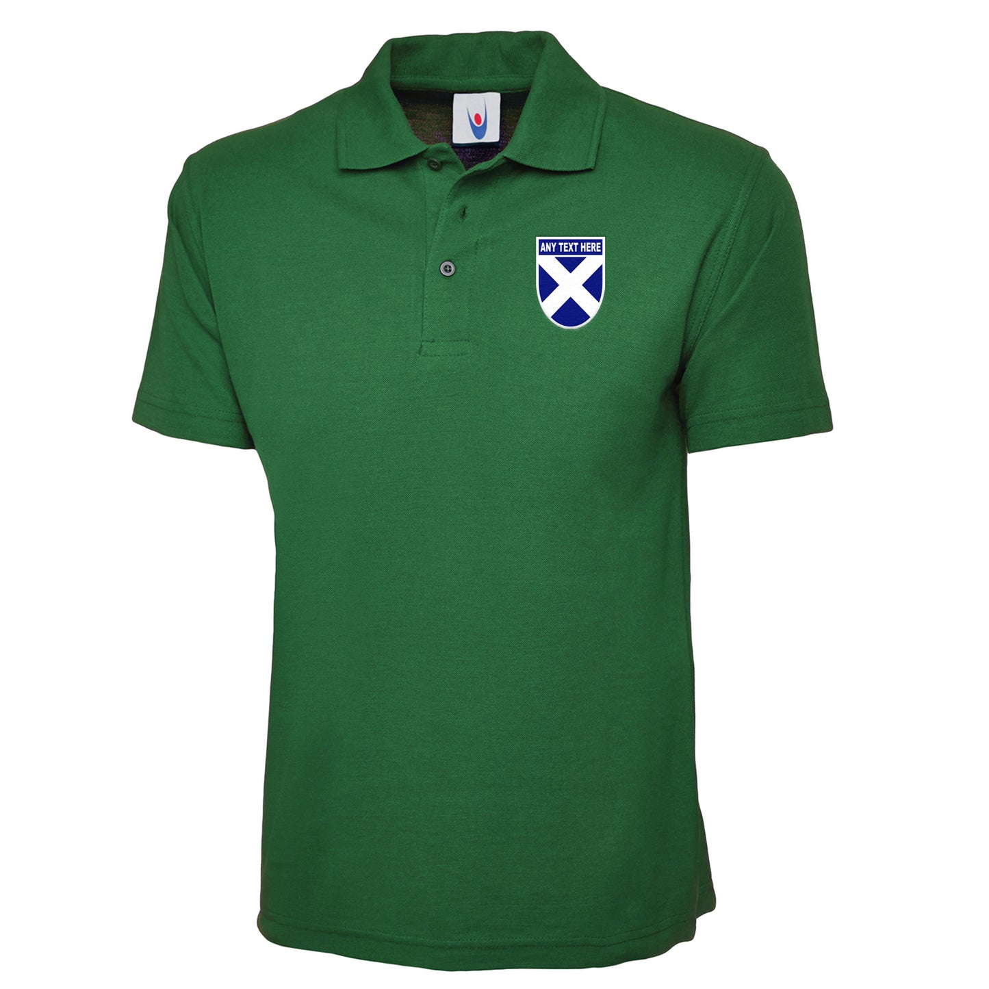 Personalised Scotland Shield Embroidered Classic Polo Shirt Embroidered with any Text