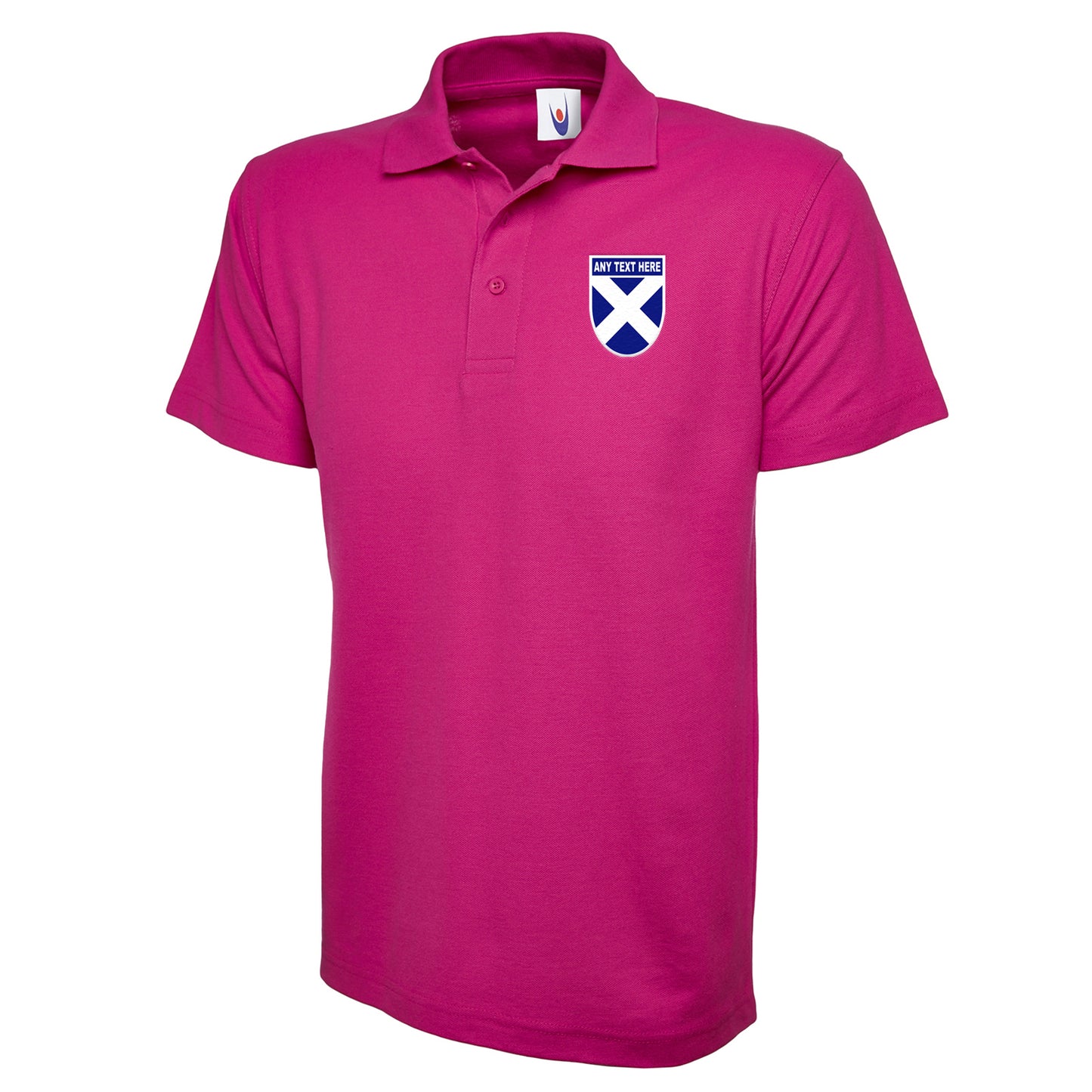 Personalised Scotland Shield Embroidered Classic Polo Shirt Embroidered with any Text