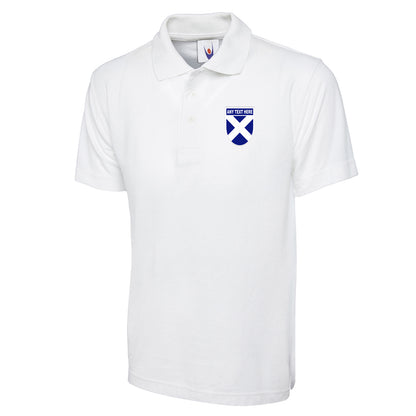 Personalised Scotland Shield Embroidered Classic Polo Shirt Embroidered with any Text