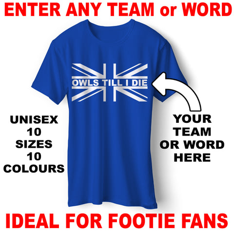 Personalised Union Jack Flag Unisex T-Shirt with any Text, Team or Word