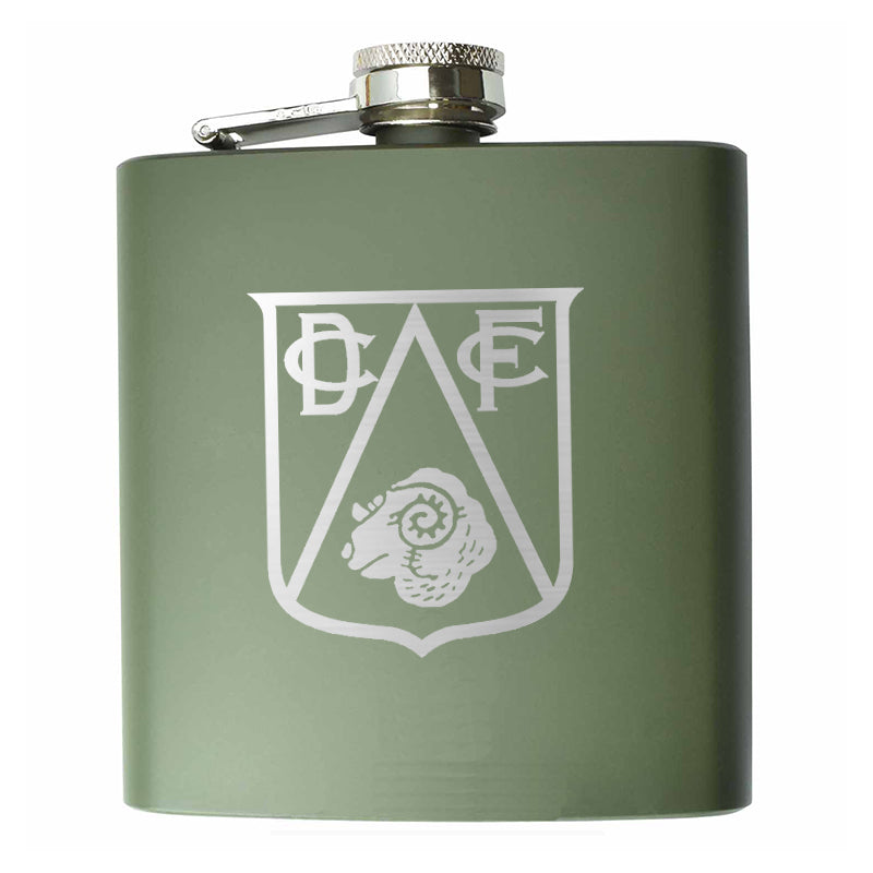 Retro Derby 1946 Engraved 6oz Hip Flask