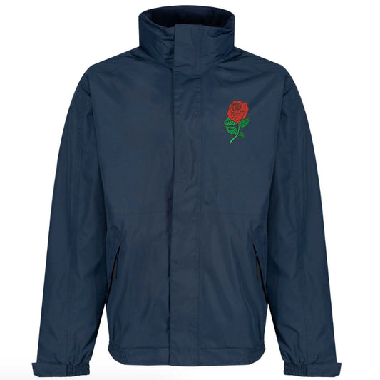 Retro England Rugby Embroidered Dover Jacket - Navy Small