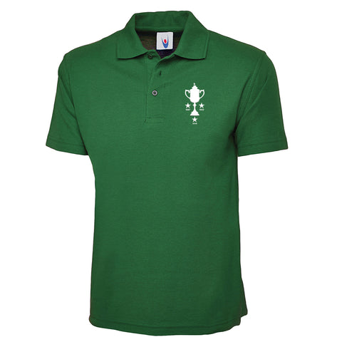 Retro Hibs 1887, 1902 & 2016 Scottish Cup Winners Embroidered Classic Polo Shirt