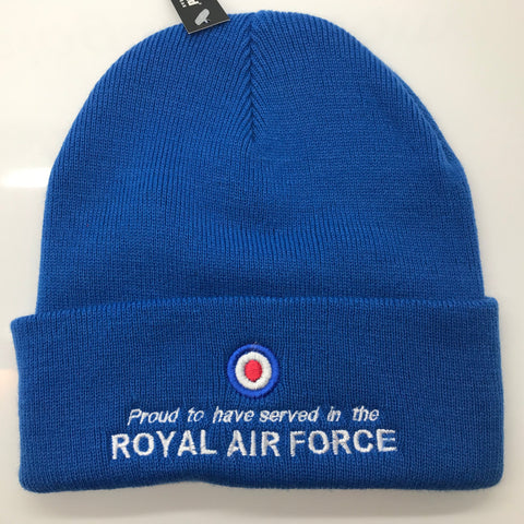 RAF Beanie Hat Embroidered Proud to Have Served