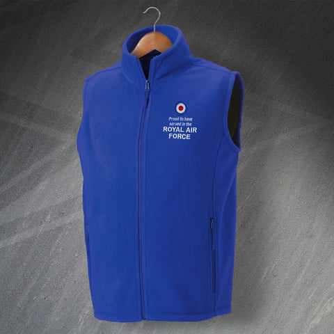 RAF Fleece Gilet Embroidered Proud to Have Served